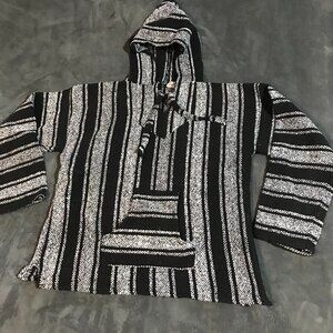 swtr030 - Black/White Baja Hoodie size Large